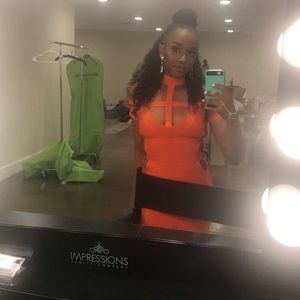 Orange Cutout Bodycon Mistress Rocks